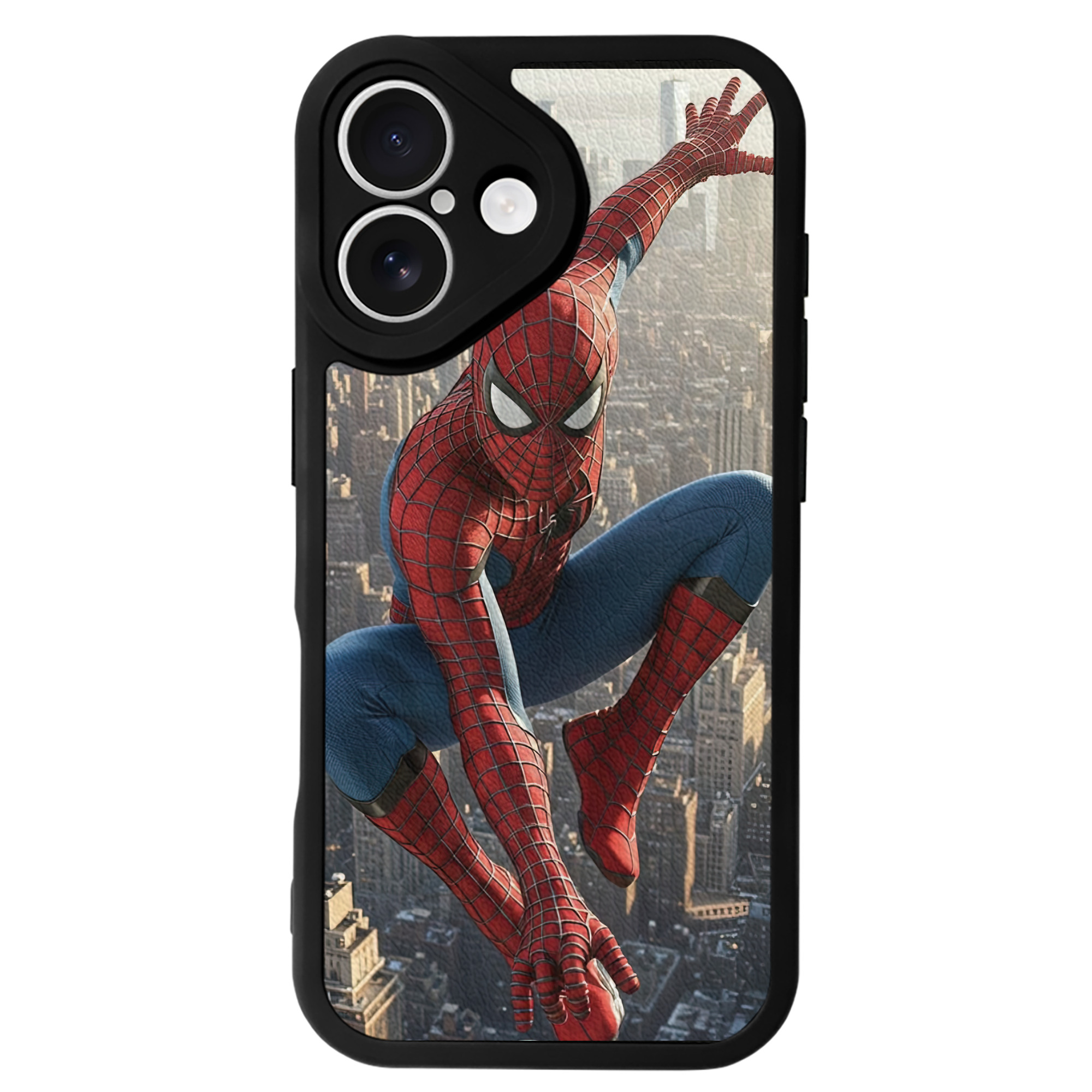 Spider Man スパイダーマン 【iPhone 16シリーズ対応】シリコンスマホケース（レザー調） 材質：シリコン